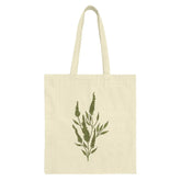 Green Flower Tote Bag, Botanical Print Bag, Elegant Plant Design, Stylish Reusable Shopping Bag, Everyday Tote - Tawshia